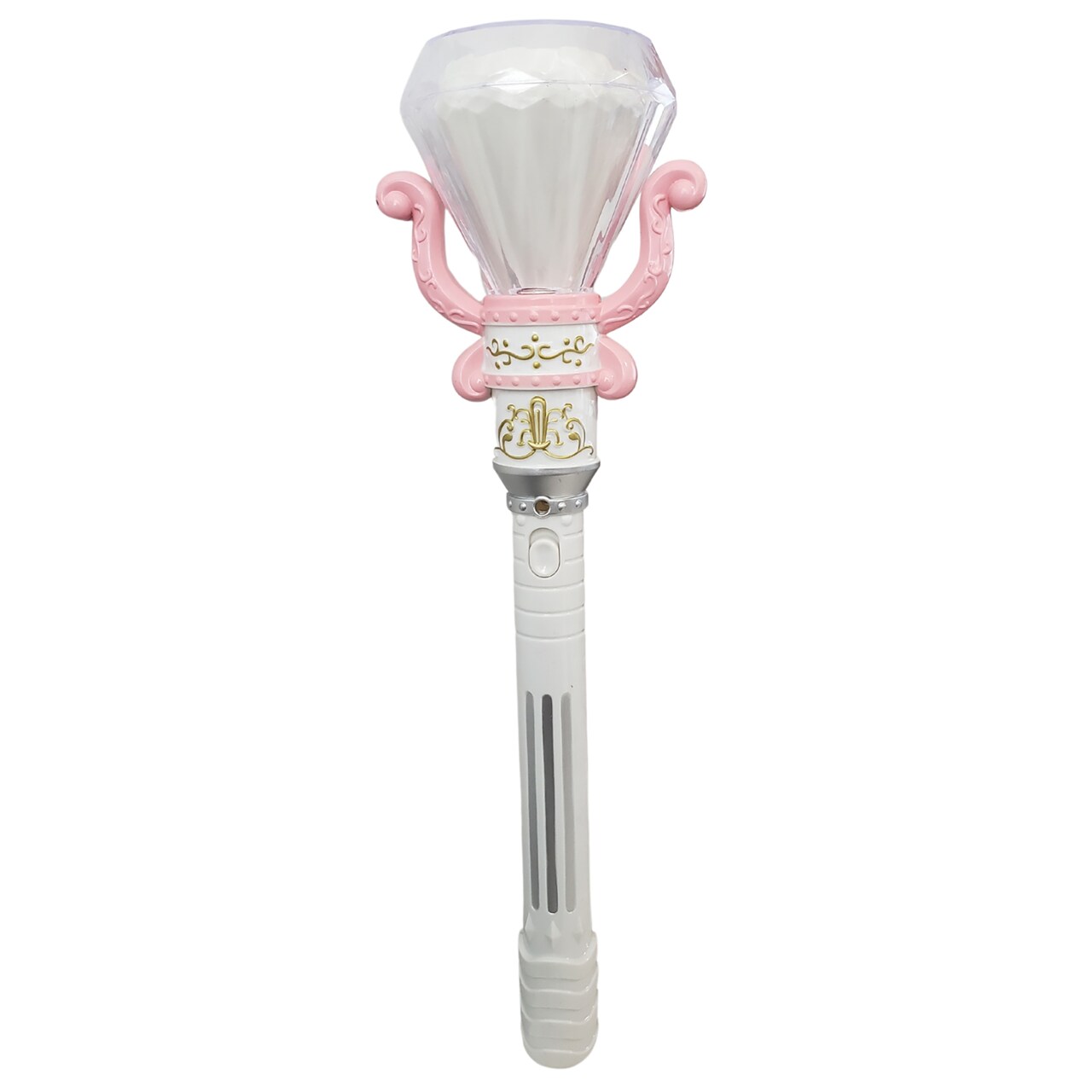 ArtCreativity: Light-Up Spinning Diamond Wand - White - 13.5" Fairy Princess Toy Wand, Multi-Color LEDs, Sound & Rotating Effects, Kids Ages 3+
